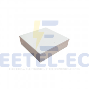 Caja metalica blanca para alarma.