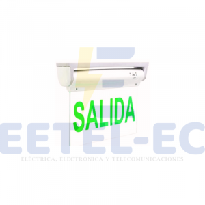 Rotulo señalizador de salida color verde.